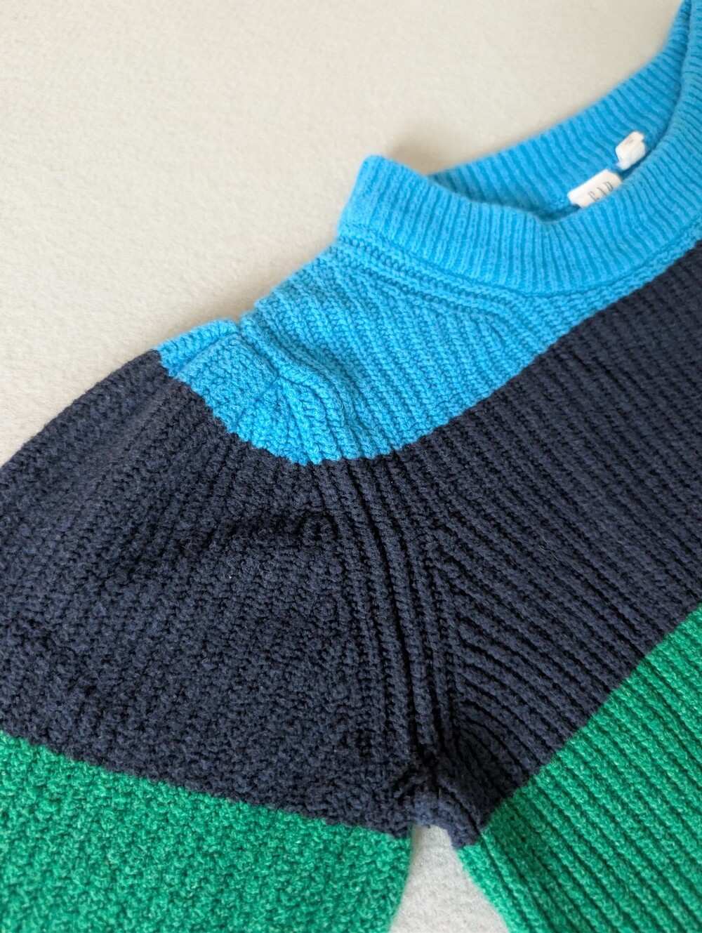 Gap Girls Rainbow Colorblock Stripe Knit Sweater Dress Cotton Blend Sz XL 12 image 3